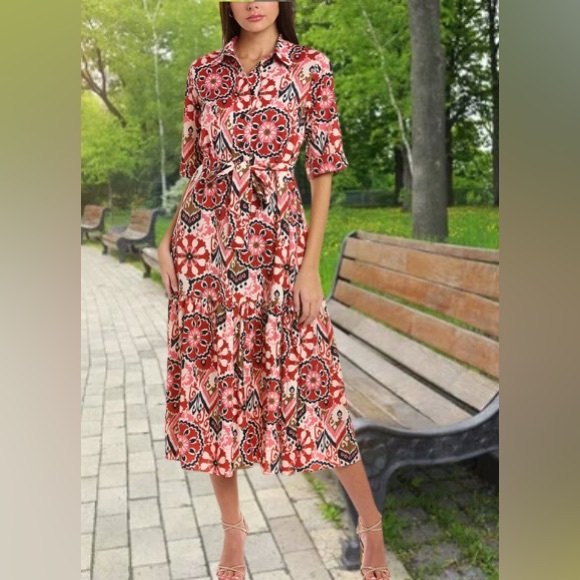 Zara Dresses & Skirts - Zara Belted Midi Dress